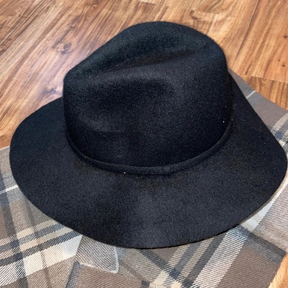 J Crew women’s hat black wool accessory fedora brim festival brunch fall winter - Picture 3 of 8